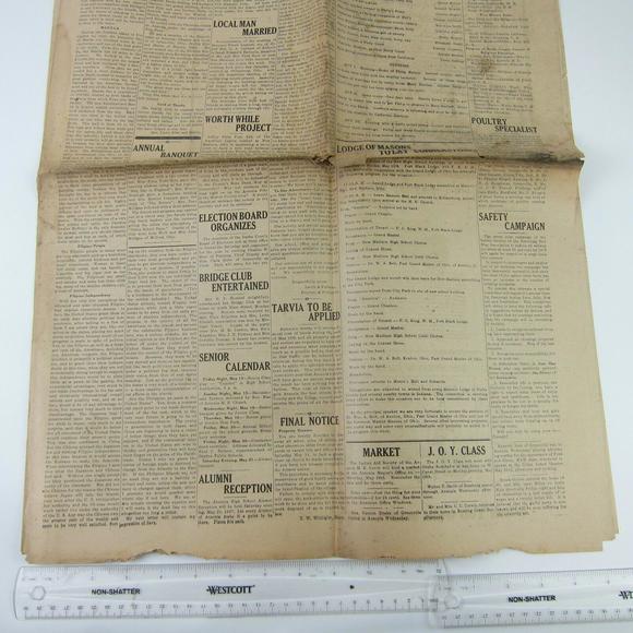 The Ansonian Newspaper Ansonia Darke County Ohio Thursday May 1927 Antique RARE - Picture 15 of 16